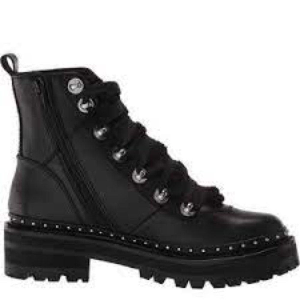 Steve Madden Black Lace-Up Combat Boots